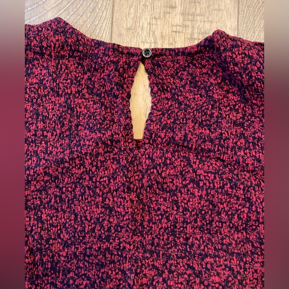 Nordstrom Red/Black Floral Long Sleeve Blouse - Size M - Picture 5 of 6